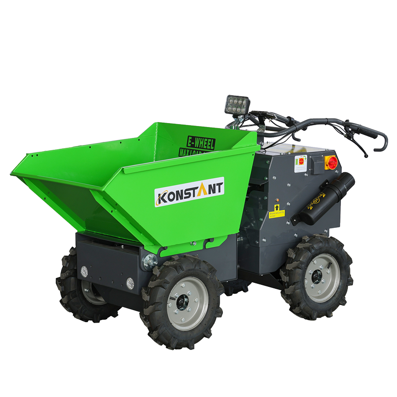 Electric powered wheel barrow mini dumper hydrostatic system at steering ball joint
